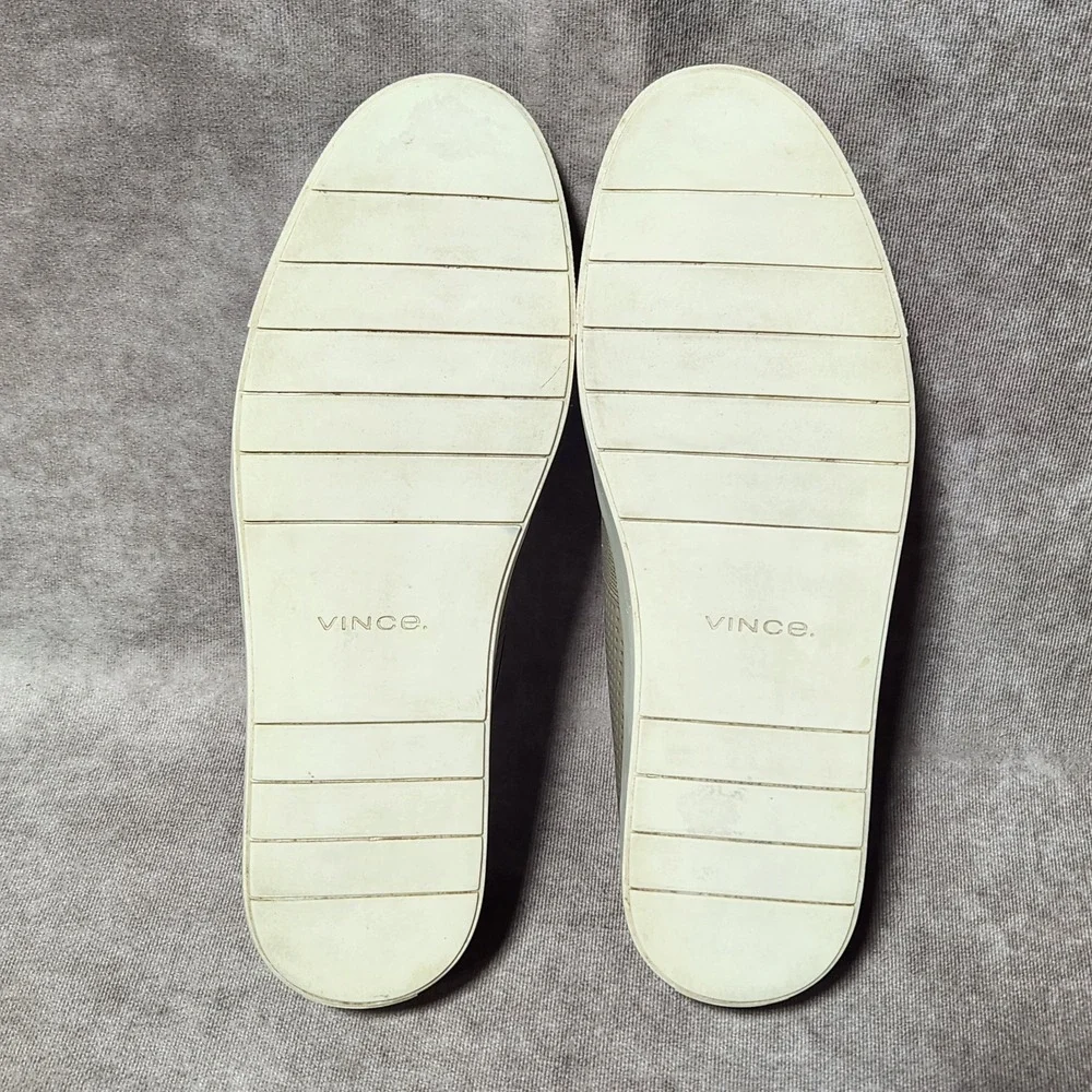 women's VINCE Blair perforated Leather slip-on sneakers Taupe gray‎ size 11